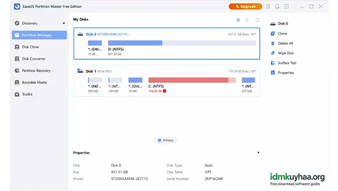 download easeus partition master full crack 64 bit